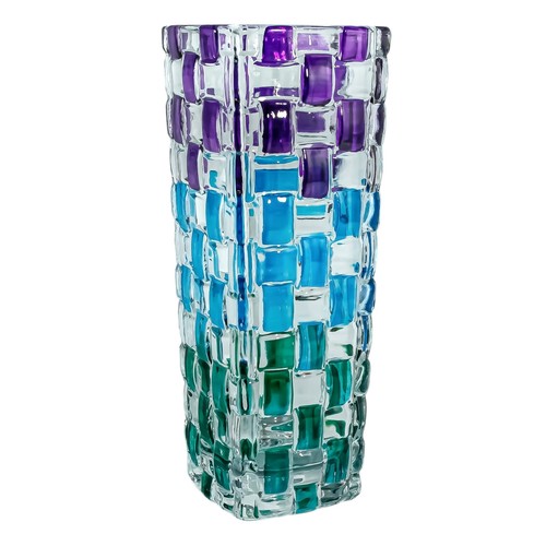 Murano Glass Vase Purple Green Blue Hand Made Painted Millefiori 16cm High - Picture 5 of 5