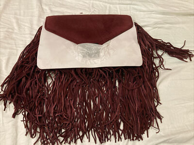 loeffler randall Lock Clutch With Fringe PORT Handbag NWT