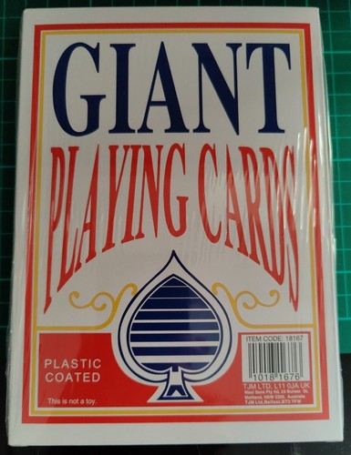 GIANT PLAYING CARDS ~ 52 x 17x12cm PLASTIC COATED CARDS ~ BRAND NEW & SEALED
