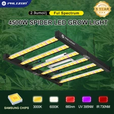 Spider 4500W LED Commercial Grow Light Full Spectrum UV&IR Samsung Diodes 5x5ft