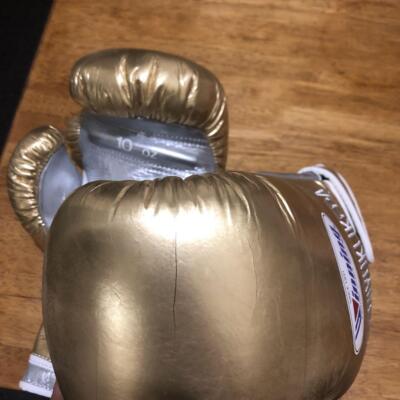 WINNING Boxing Gloves 10oz Color Order Gold x Silver Tape type