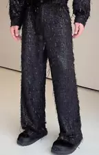 Men's new spring Korean style fashionable sequined fringed casual trousers_复制
