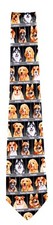 Men's Black Assorted Dog Breeds Novelty Fun Ties - NWT