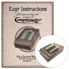 Repro Comptometer Adding Machine Instruction Manual User Antique Controlled Key