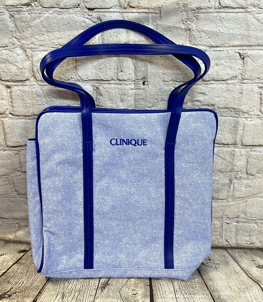 Clinique Logo Womens Dark Blue Medium Size Open Tote Bag- (New) | eBay