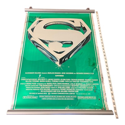 VTG 1978 - SUPERMAN MOVIE - PROMO POSTER - REFLECTIVE ART - 30”x21
