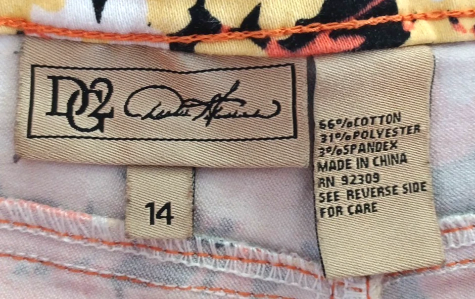 DG2 Diane Gilman Womens Capri Skimmer Ankle 14 Mod Bright Orange Yellow Floral - Image 3 of 4