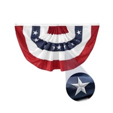 2x4 Ft American Pleated Fan Flag Embroidered Stars USA 1pack-Bunting-2x4Ft
