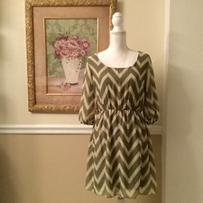 Espresso Womens Semi Sheer Tunic Dress Size M Elastic Waist 3/4 Sleeve Lined