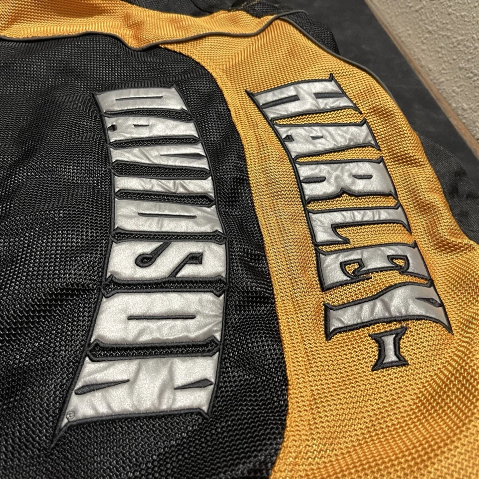 Harley Davidson Motorcycle Jacket FXRG Armored Riding Performance Black Yellow - Image 4 of 4