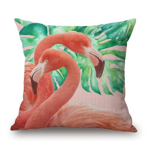 Flamingo Pillow Covers 18x18 Decorative Tropical Bird Art Pattern Cushion Covers - Picture 8 of 25