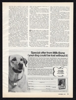 1971 Milk Bone Dog Biscuits Special Tag Offer ID Teeth Tartar Gums Print Ad Vtg