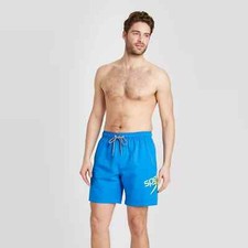 SPEEDO Men's 8" Volley Swim Trunks NEW WITH TAGS swim suit BLUE FREE SHIPPING