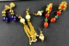 LOT* 4 pairs of Vintage Earrings Costume Jewelry, AVON, Nice Colors Dangle jm