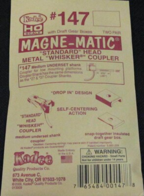 Kadee HO Scale #147 Underset ''Whisker'' (Medium 9/32'') Metal Magne-matic Coupler