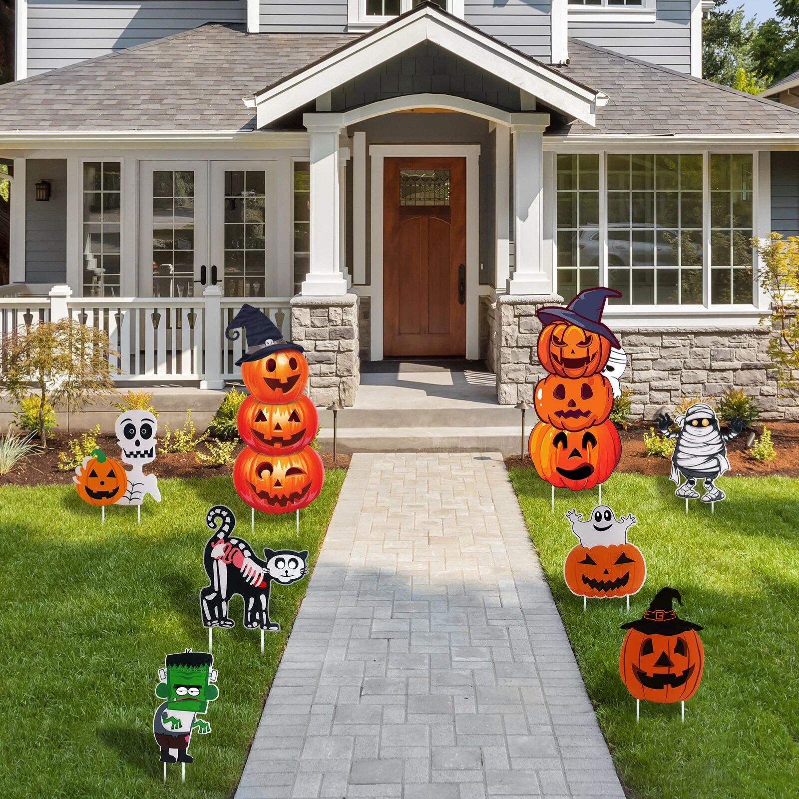 8Pcs Large Halloween Outdoor Decorations Yard Signs with Stakes Lawn Home Decor