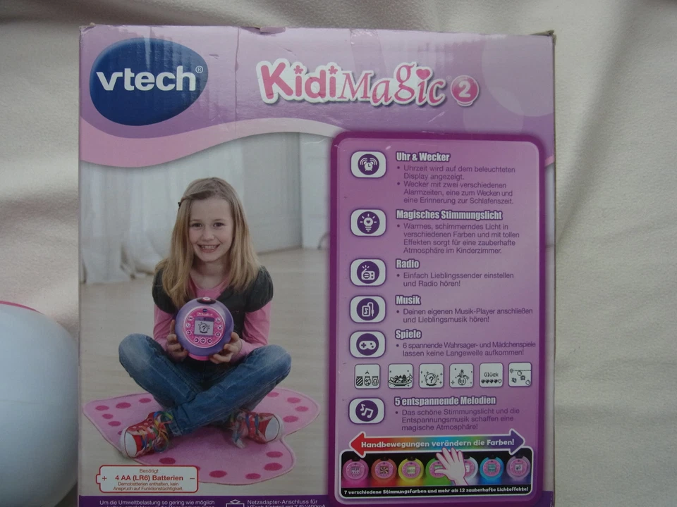 VTECH Kidi Magic 2 rosa Wecker Radio Stimmungslicht Wahrsagerkugel - Bild 4 von 4