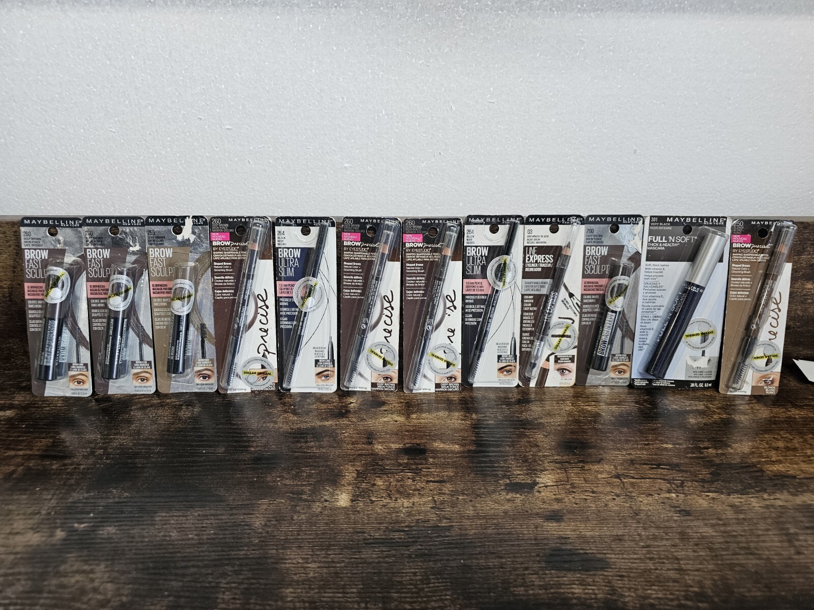 Maybelline Mascara & Brow Pencils Lot of 12 in Deep Brown & Black-image