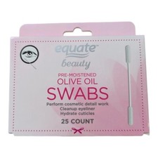 3 X Equate Beauty Pre-Moistened Olive Oil Swabs For Cosmetic Detail Work 25 CT