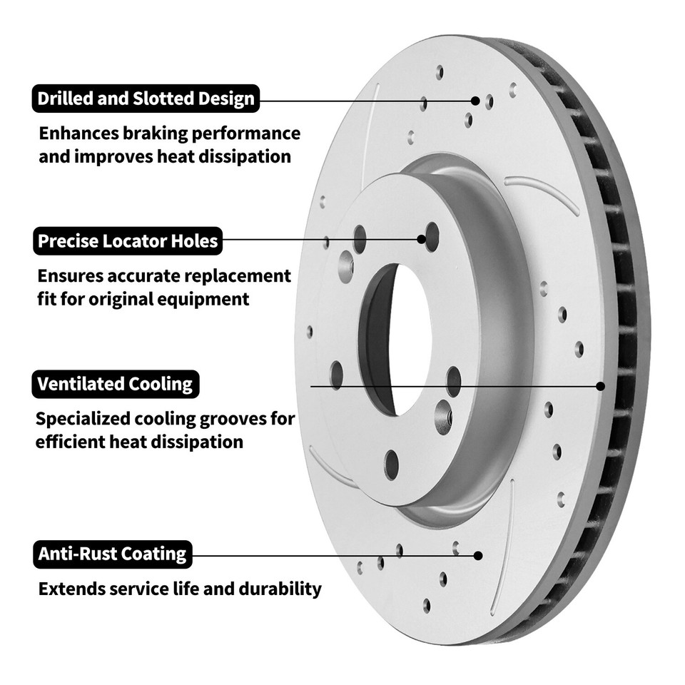 Detroit Axle Brake Parts Complete Front Brake Rotors & Ceramic Pads Kit For Chevy Malibu, Pontiac G5/G6, Saturn Aura | 11.65" Rotors 2002 Chevy TAHOE Brake Pads And Rotors - Foto 8