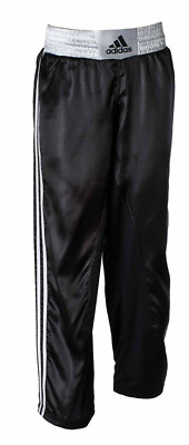 Adidas Kickbox Hose schwarz/weiß, adiKBUN110T. Kickboxhose 130-190cm. Kickboxing