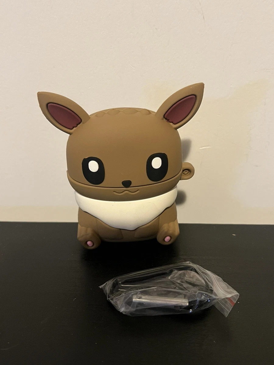 Pok mon Eevee AirPods 1st 2nd Generation 3D silicone case with carabiner