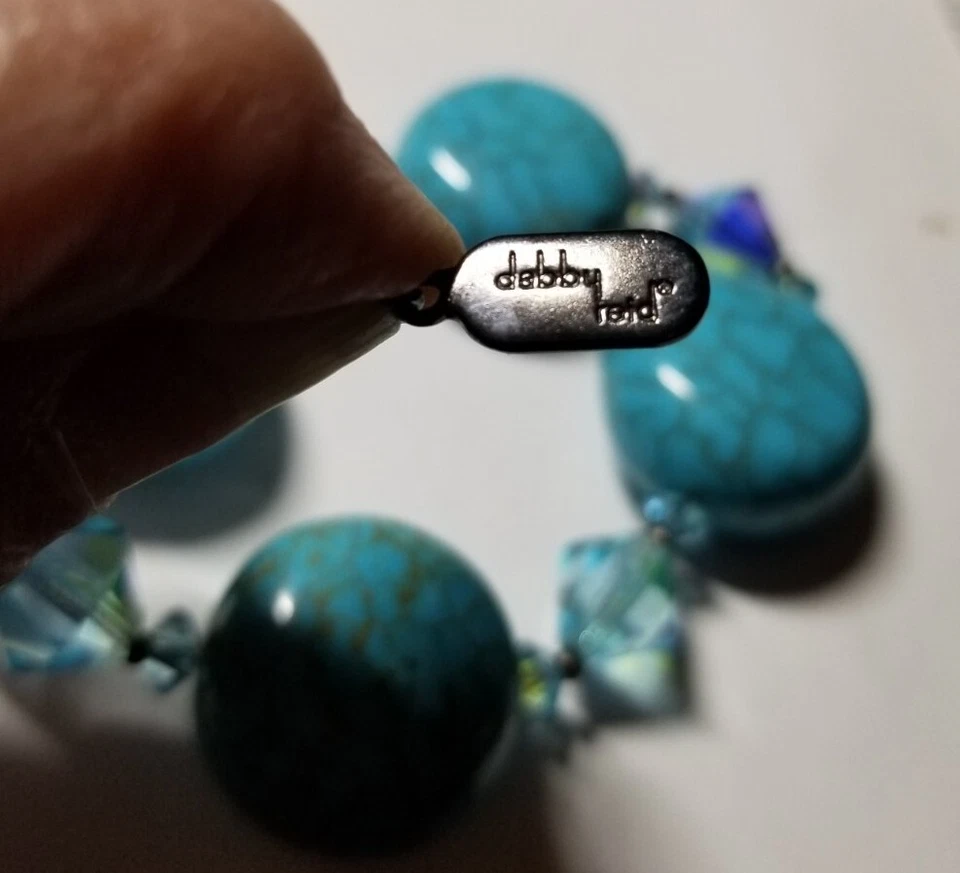 Pulsera Dabby Reid Vintage Color Turquesa Piedra Natural y Cuentas Acrílicas Foto 4 de 4