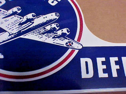 1940's World War 2 License Plate Topper Boeing B-17 Building Defense WWII - Picture 2 of 3