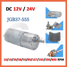 DC 12V/24V High Torque GearBox Electric Gear Motor 10RPM - 800RPM JGB37-555