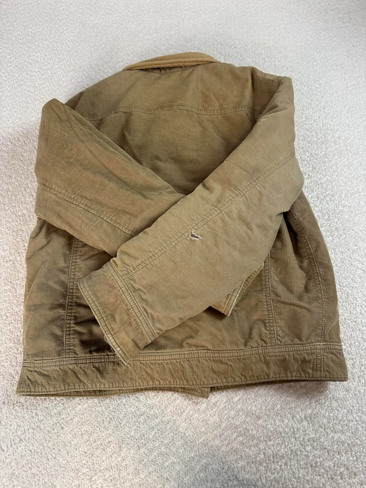 GAP Mens Corduroy Quilted Lined Full Zip Bomber Jacket Pockets Beige Medium - Image 2 of 4