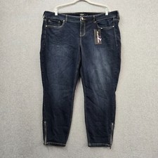 Torrid Women Jeans 22 Blue Denim Stiletto Skinny Ankle Zipper Inseam 26" NWT