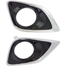 Front Fog Light Trim Set Of 2 Chrome Left Right For 2013-2016 Toyota Venza Awd