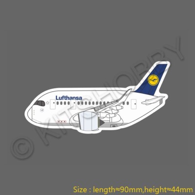 Airbus A350 Lufthansa Egg Plane Q Logo Sticker (Size 9cm x 4.4cm)