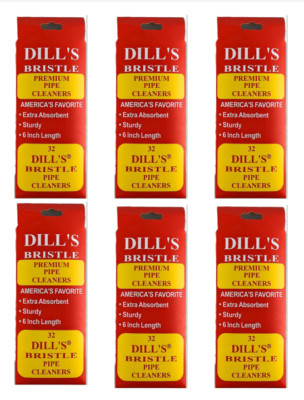 Dills Pipe Cleaners - Red Weekly Sturdy Bristle - (Pack of 6, 192 Total)