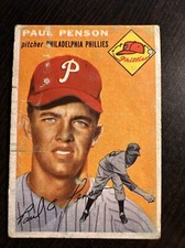 1954 TOPPS #236 PAUL PENSON RC PHILADELPHIA PHILLIES VG OR BETTER C