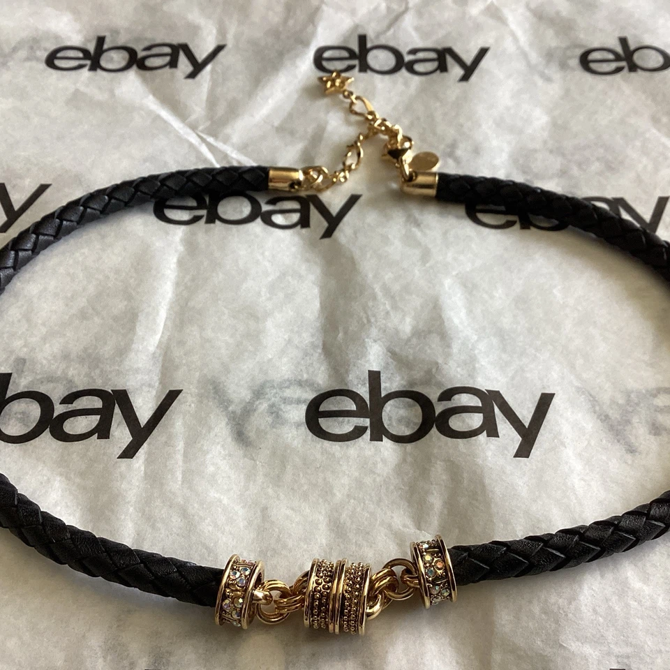 Kirks Folly Mystic Cord Interchangeable Magnetic Necklace Goldtone & Black - Image 2 of 4