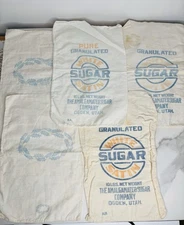 5- Vintage Amalgamated Sugar Company Granulated Sugar 10lb Sack Muslin