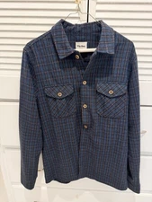 Rhythm Apparel Flannel Size Small Button Up Shirt Blue Plaid Long Sleeve