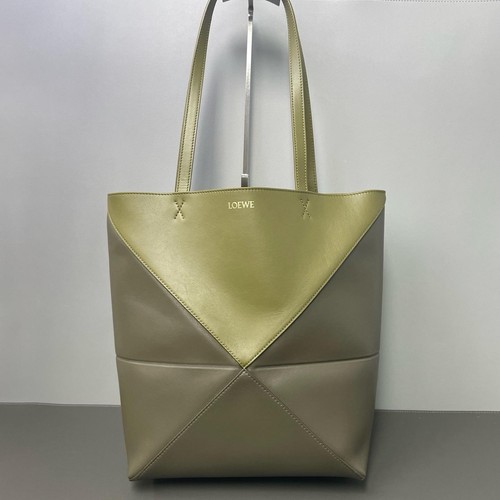 Loewe Puzzle Fold Tote Bag 'Dark Khaki Green' - Excellent #BOPEJ3