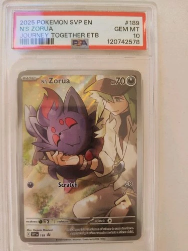 N’s Zorua Illustration Rare - SVP Journey Together Promo 189 - PSA 10 Gem Mint