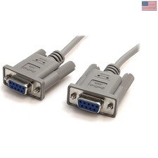 10ft DB-9 Female to Female Null Modem Serial Data Cable for Reliable Connections