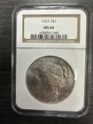 1923 NGC MS 64 Peace Silver Dollar United States of America $1 Coin -D33