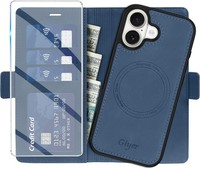 HandyhüLle FüR Iphone 17 PU Leder Wallet Magnetisch Standfunktion Blau Case