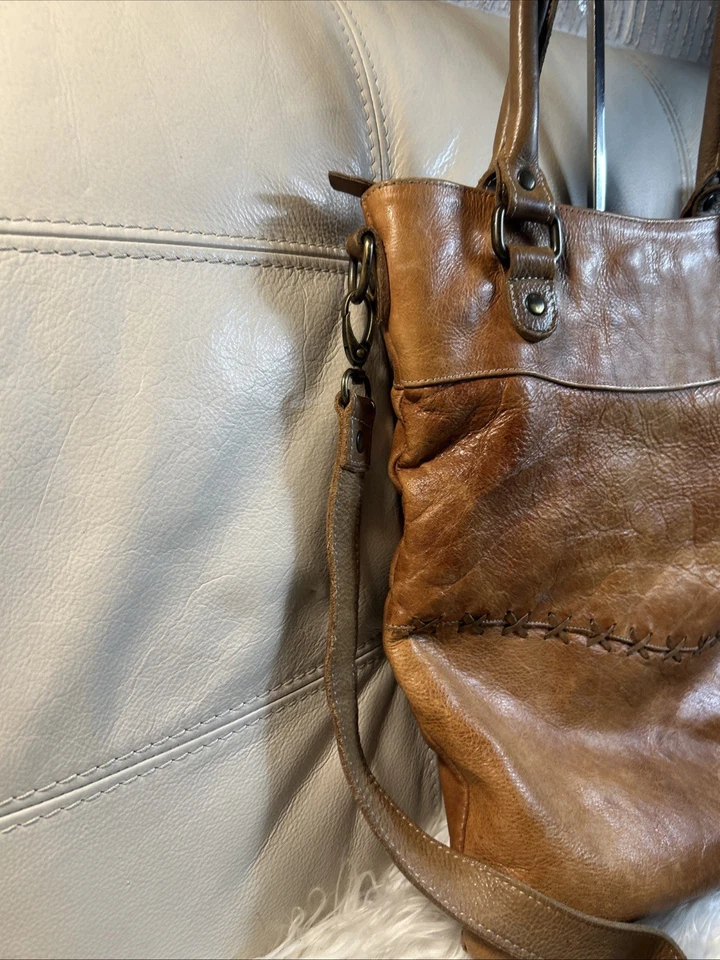 Bolsa Bed Stu Celta tiracolo marrom ponto chicote rara! 14x12! Esgotado! - Imagem 4 de 4