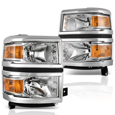 Headlight Assembly Compatible with 14 15 2014 2015 Chevy Chrome Housing