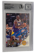 Shaquille O'Neal Signed 1996-97 NBA hoops #215 BAS Slabbed Auto Grade 10