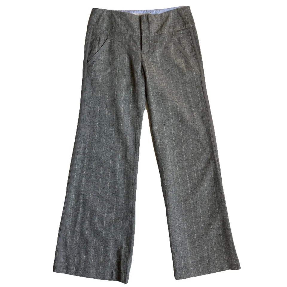 Pantalones Anthropologie Cidra Pantalones de Lana Mujer Talla 6 Pierna Ancha Forrados Gris Academia Foto 3 de 4