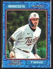 2023 Topps Heritage #554 Trevor Larnach Chrome Blue Sparkle Refractor