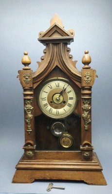 Antike Lebkuchen/Küchen Regal Uhr Messing Cherub Halterungen zum Reparieren