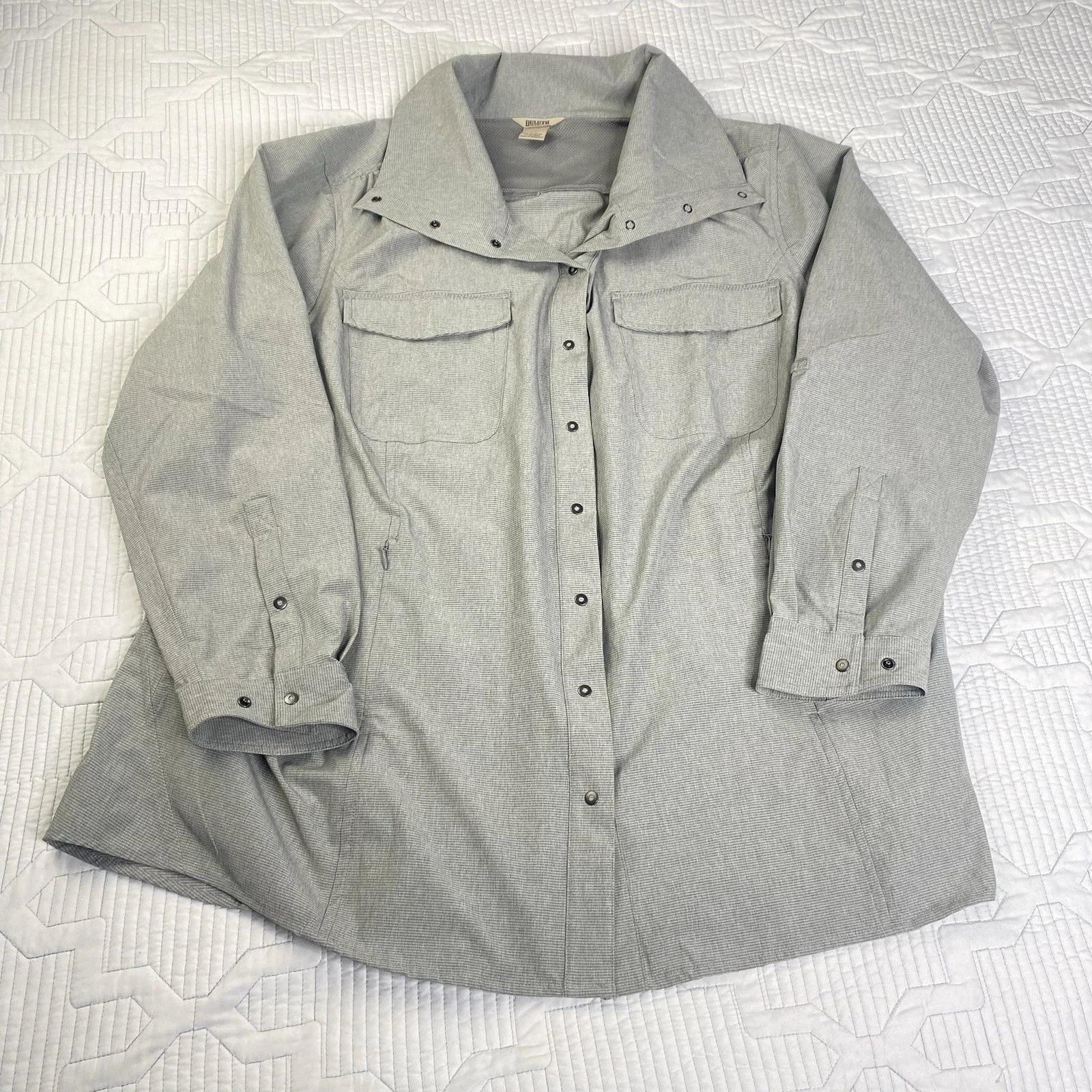 Duluth Sol Survivor Sun Protection Shirt Womens 2X Gray Button Down Outdoor